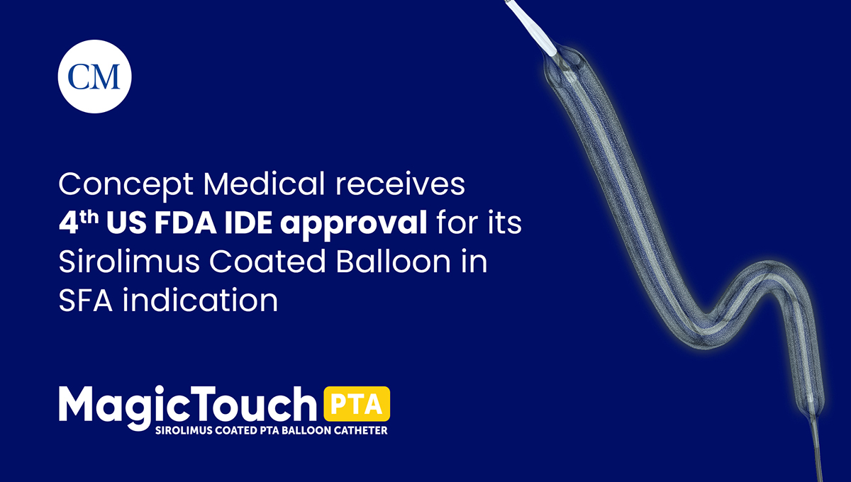Concept Medical’s fourth IDE approval for the MagicTouch Sirolimus